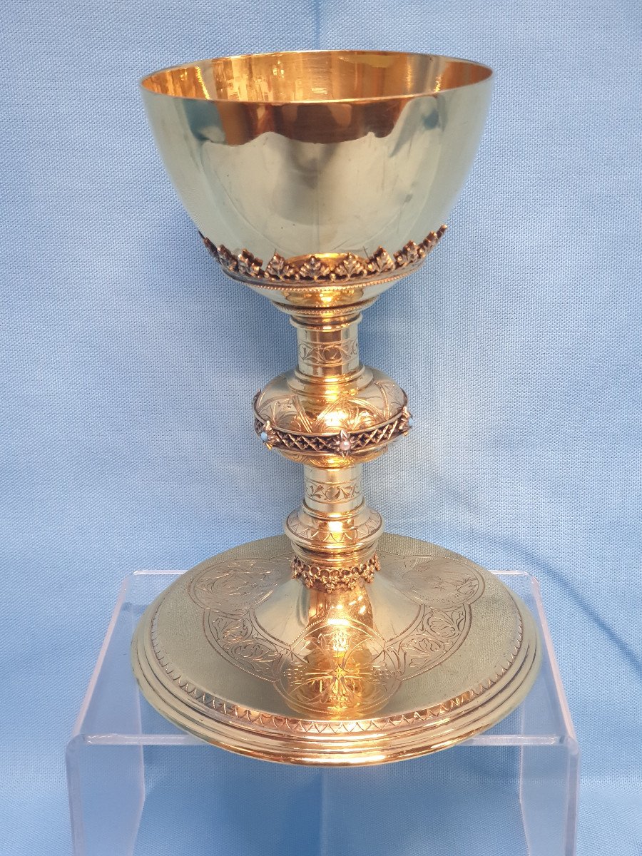 A Silver Gilt Chalice. Germany, Late 19th Early 20th Century, Silversmith F.h. Lange
