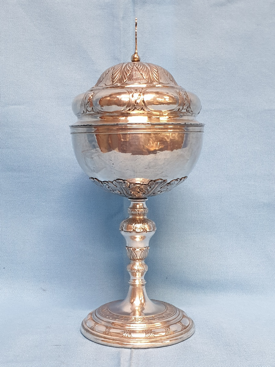 Ciboire en argent massif. Etats Pontificaux, Rome, orfèvre Canaccini, 1707-photo-2