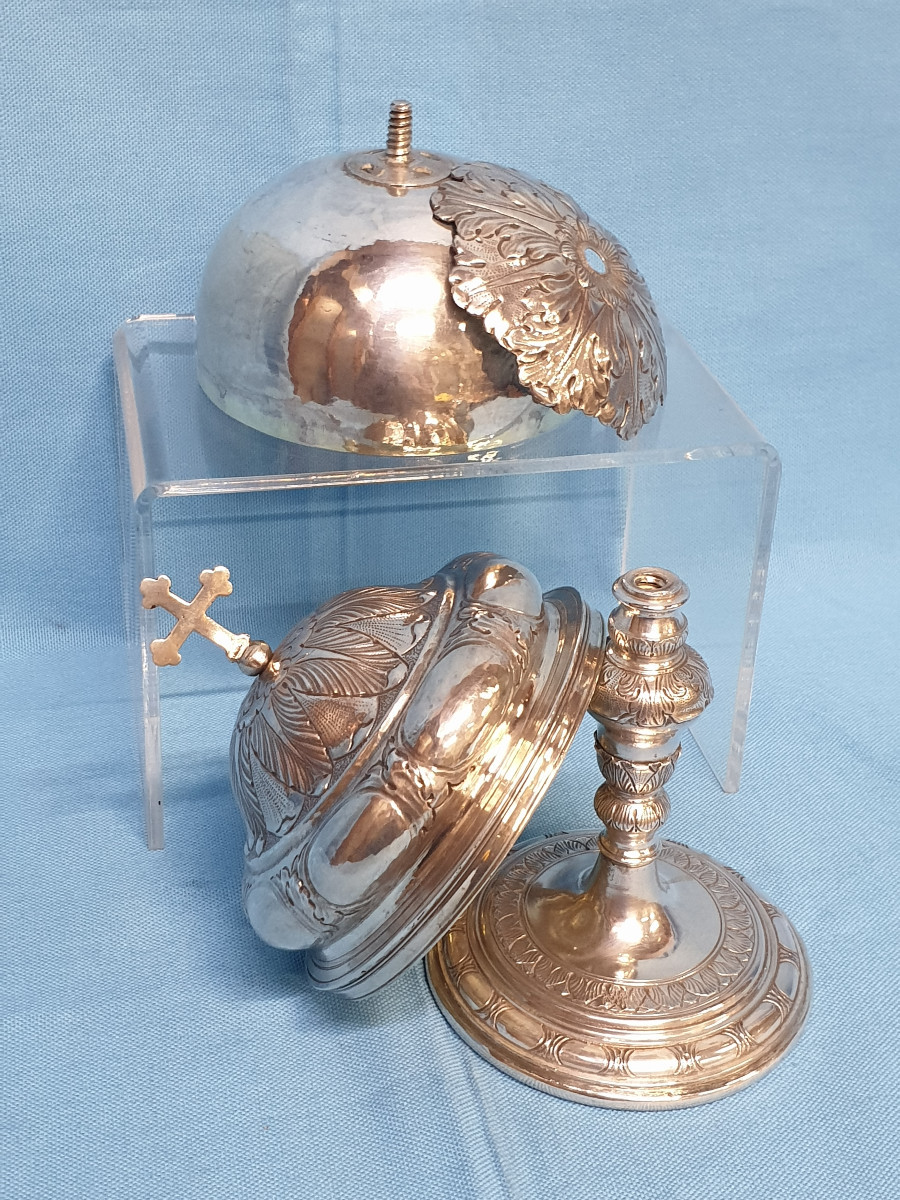 Ciboire en argent massif. Etats Pontificaux, Rome, orfèvre Canaccini, 1707-photo-5