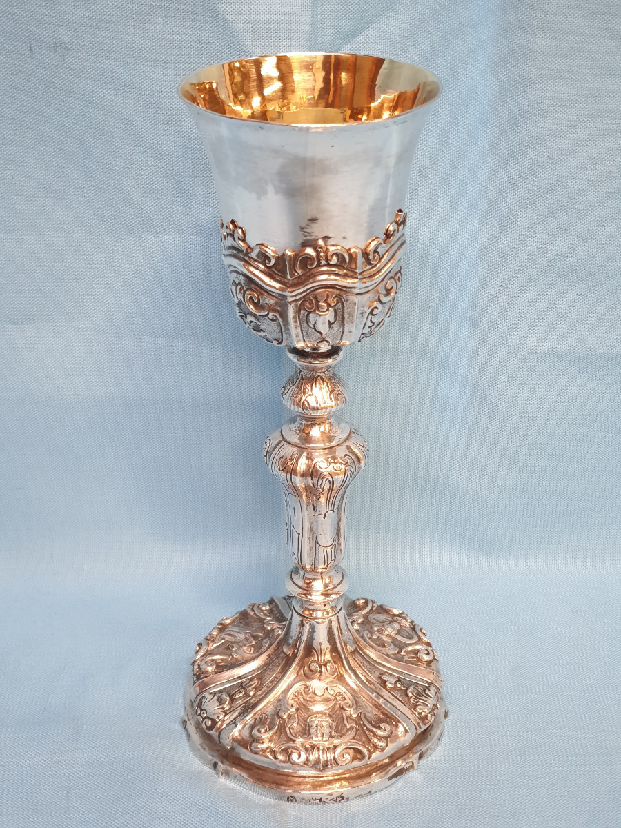 A Silver Chalice, Decorated With The Symbols Of Passion. Naples, Mid 18th Century.-photo-2
