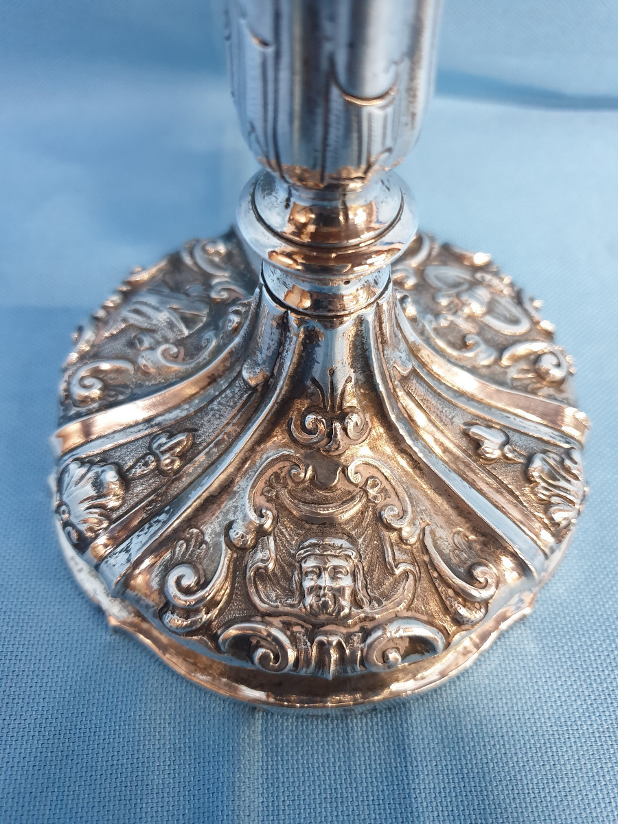 A Silver Chalice, Decorated With The Symbols Of Passion. Naples, Mid 18th Century.-photo-3