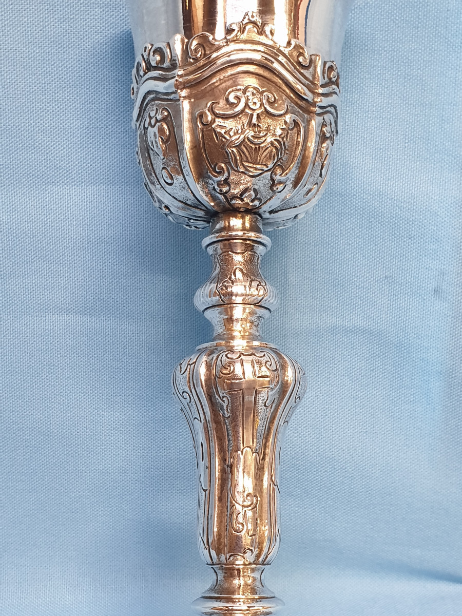 A Silver Chalice, Decorated With The Symbols Of Passion. Naples, Mid 18th Century.-photo-2