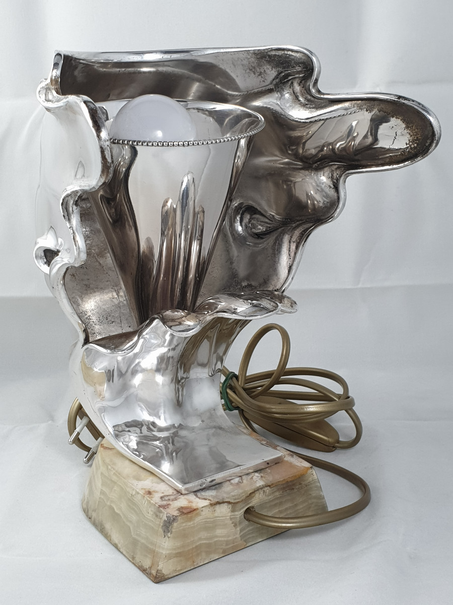 A Silver Lamp. Le Argenterie Di Milano Di Fiorentini Guido, 20th Century.-photo-4