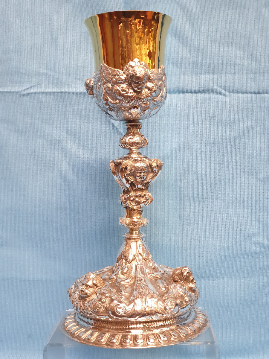 Calice en argent massif. Messine, 1724.-photo-3
