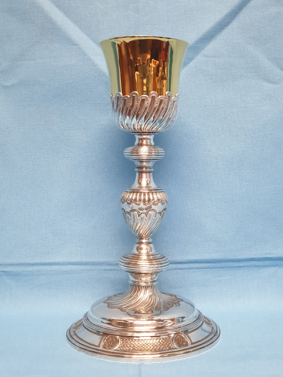 A Silver Chalice, France, Paris 1762, Silversmith Jean Jacques Tonnellier-photo-2