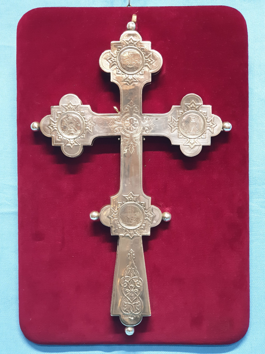 Croix en argent massif. Moscou 1892, essayeur A. Svetschin, orfèvre Vassili Sikathev.-photo-2