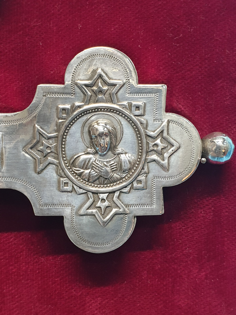 Croix en argent massif. Moscou 1892, essayeur A. Svetschin, orfèvre Vassili Sikathev.-photo-2