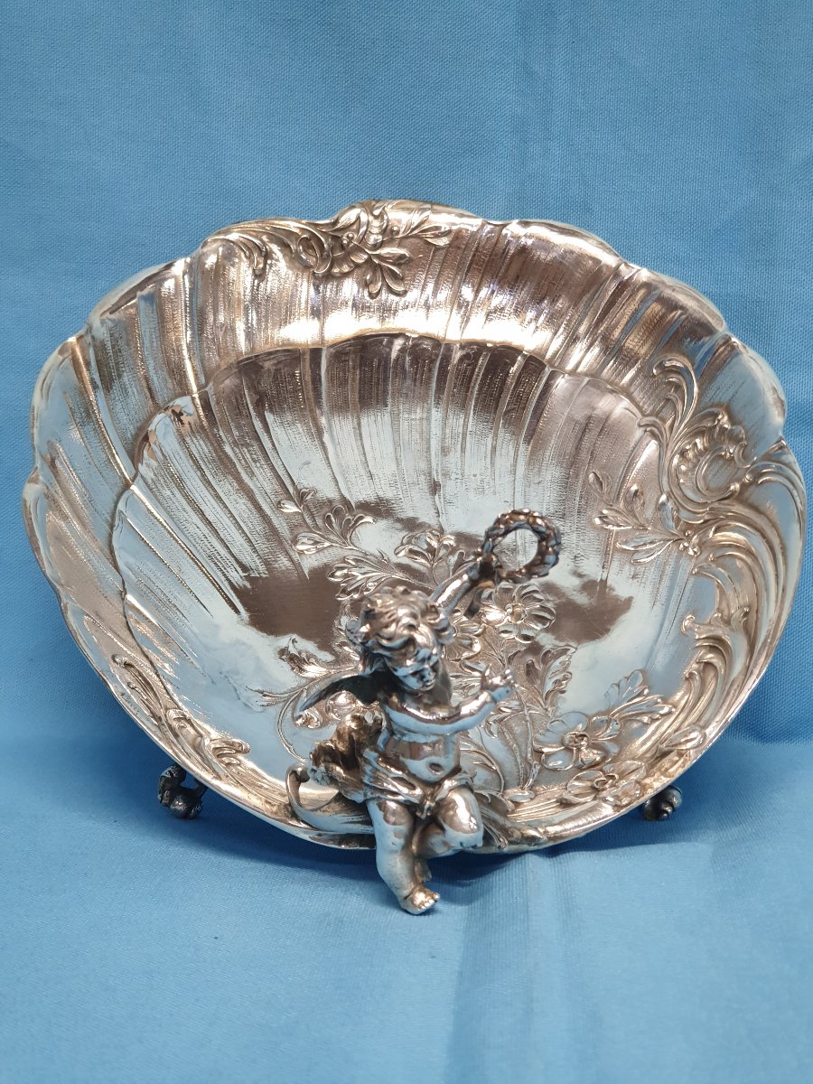 A Shell-shaped With A Putto Silver Centerpiece. Germany, End Of 19th Century-photo-2