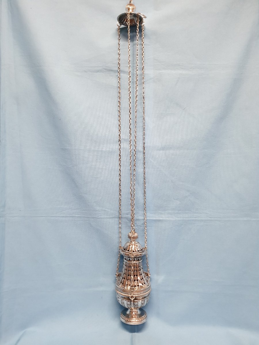 A Silver Thurible (censer). Naples, 1824-32, Silversmith Giovanni Casolla-photo-3