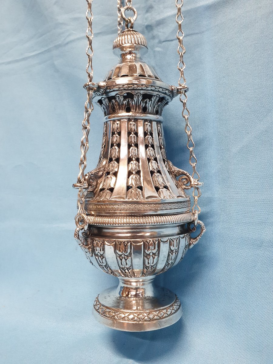 A Silver Thurible (censer). Naples, 1824-32, Silversmith Giovanni Casolla-photo-4