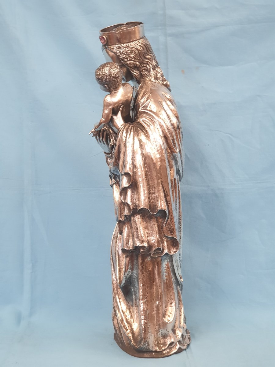 Silver Sculpture, Madonna And Child. Portugal, Porto, David Ferreira, 19th–20th Century-photo-1