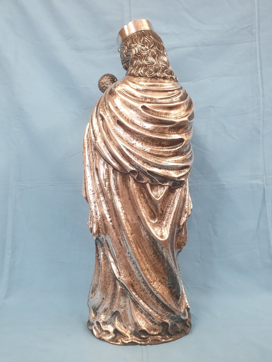 Silver Sculpture, Madonna And Child. Portugal, Porto, David Ferreira, 19th–20th Century-photo-2