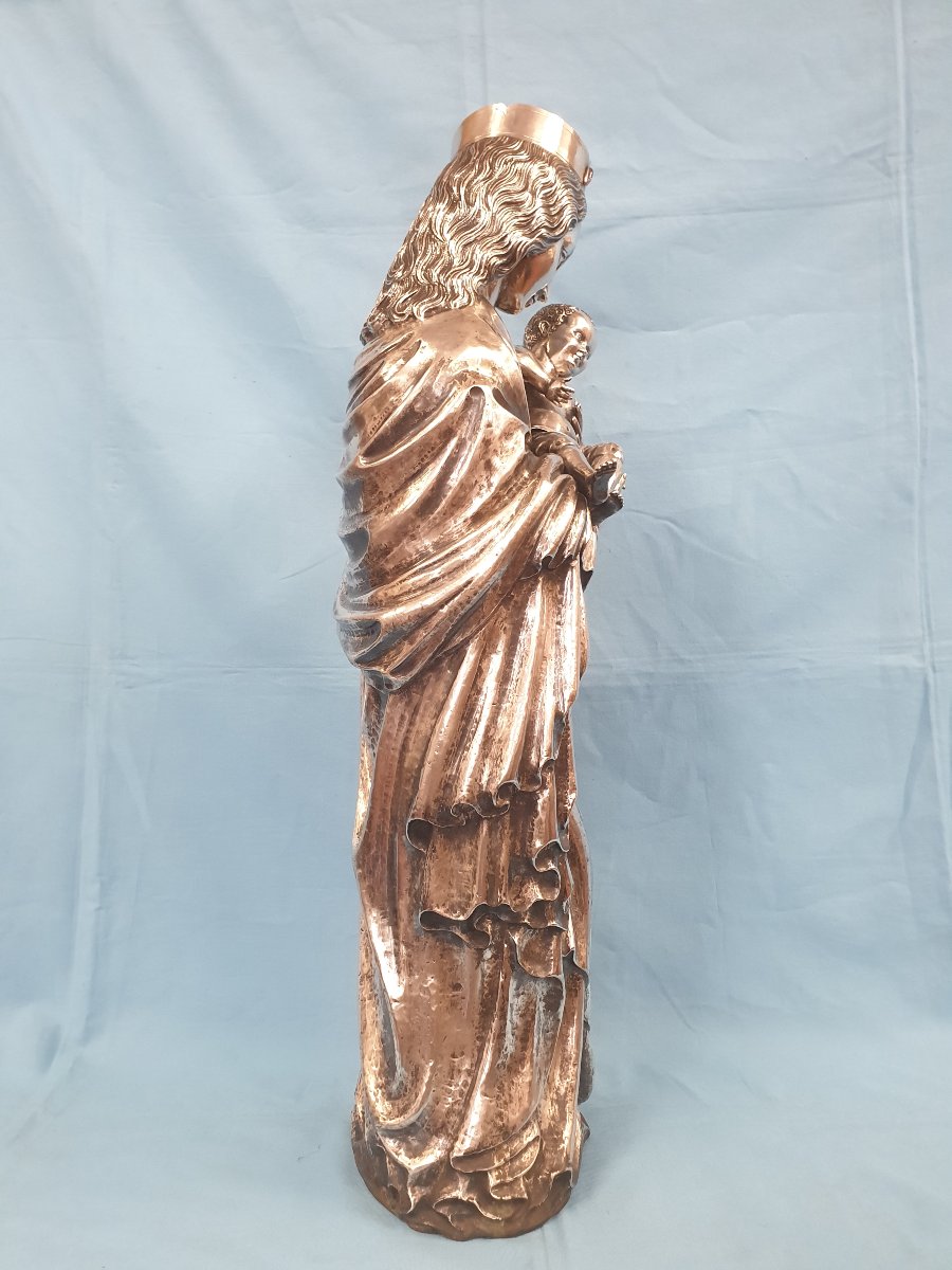 Silver Sculpture, Madonna And Child. Portugal, Porto, David Ferreira, 19th–20th Century-photo-3