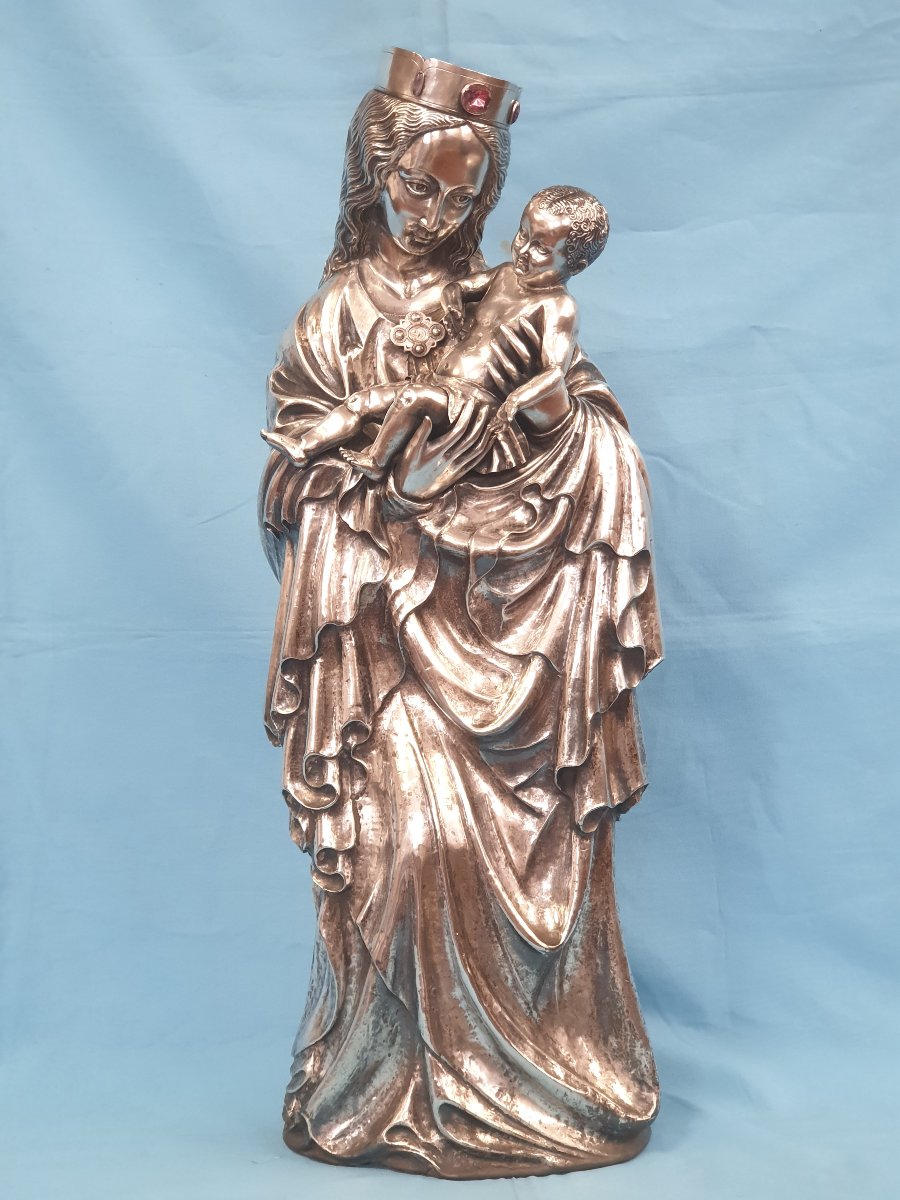 Silver Sculpture, Madonna And Child. Portugal, Porto, David Ferreira, 19th–20th Century