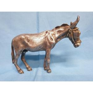 A Hand Chased Silver Sculpture In The Shape Of A Donkey. Italy, First Half Of  The 20th Century