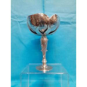 A Sterling Silver Rose-shaped Goblet. Florence, 20th Century, Pampaloni