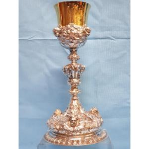 Calice en argent massif. Messine, 1724.