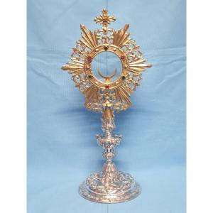 Silver Monstrance. Lombardy Area, First Half Of The 18th Century.