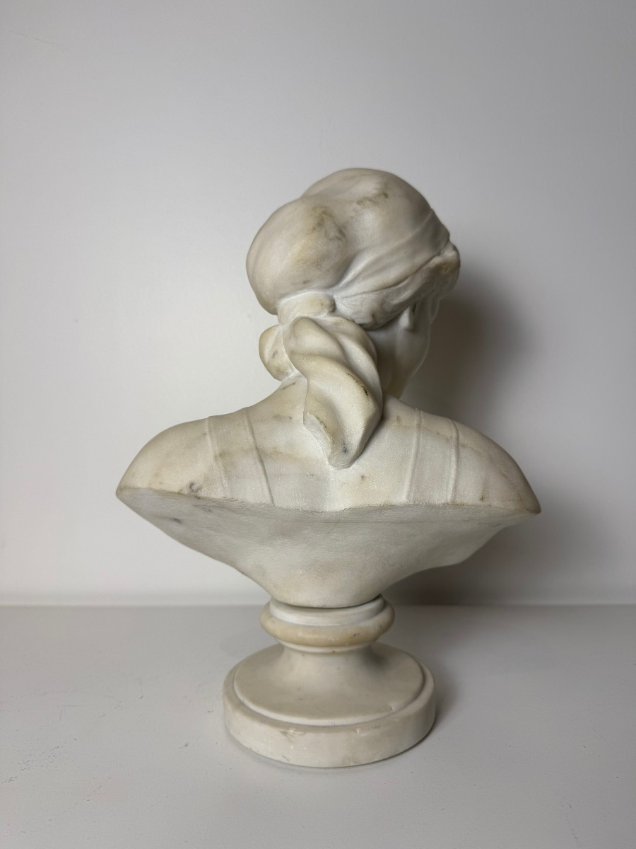 Sculpture Depicting The Bust Of A Young Woman - 19th Century-photo-6