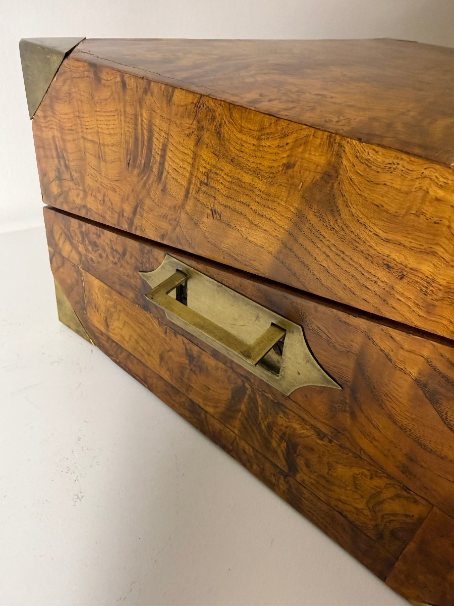 Walnut Burl Travel Desk - 19th Century-photo-3