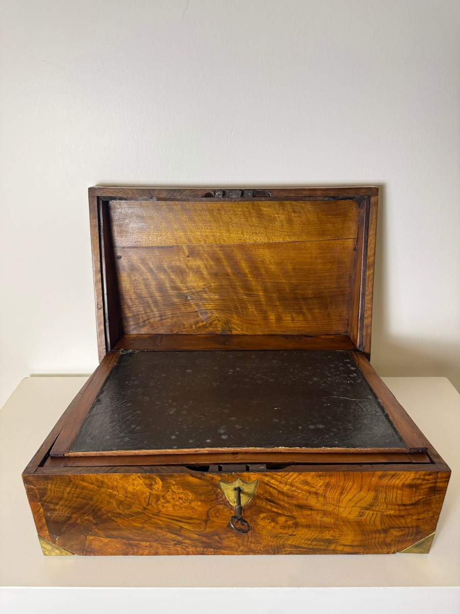 Walnut Burl Travel Desk - 19th Century-photo-4
