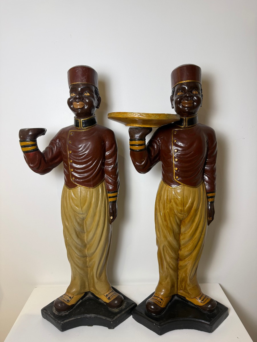 Paire de Maures vénitiens en résine - XXe siècle-photo-2