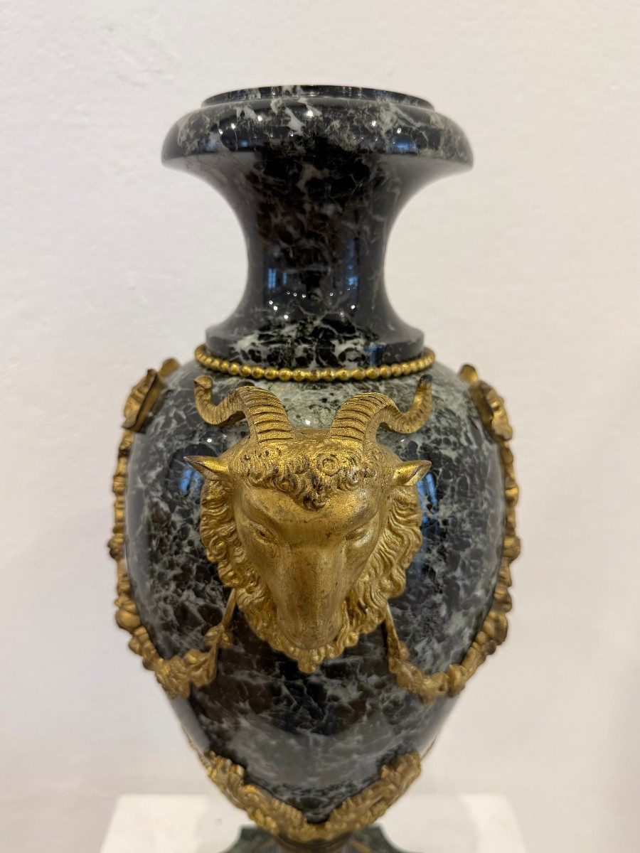 Vase ornemental en marbre vert et bronze doré - France, XIXe siècle-photo-6