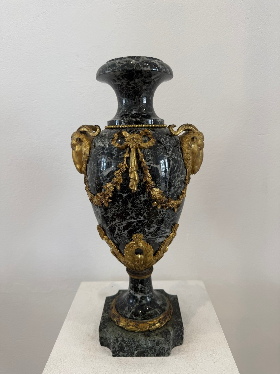Vase ornemental en marbre vert et bronze doré - France, XIXe siècle-photo-7