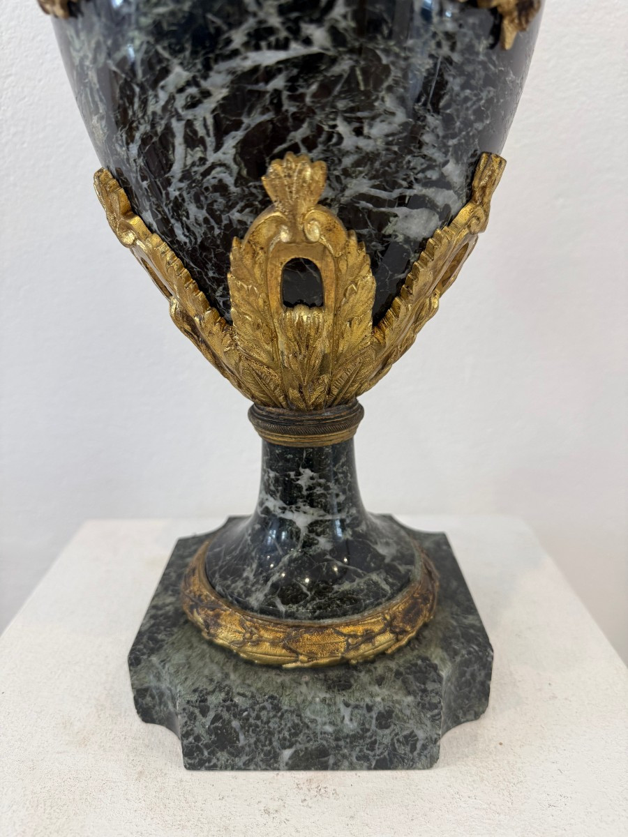 Vase ornemental en marbre vert et bronze doré - France, XIXe siècle-photo-8