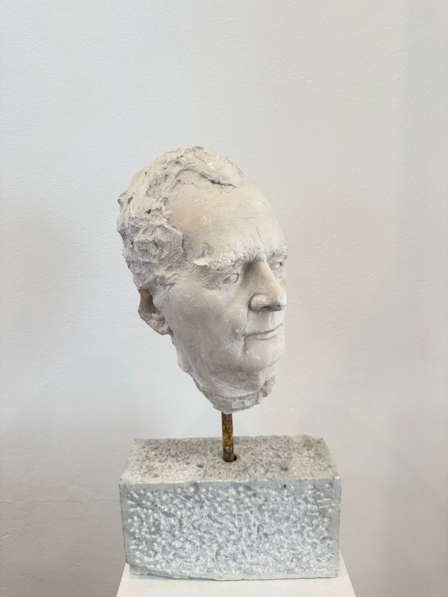 Sculpture en plâtre représentant un visage d'homme - Italie du XXe siècle-photo-4