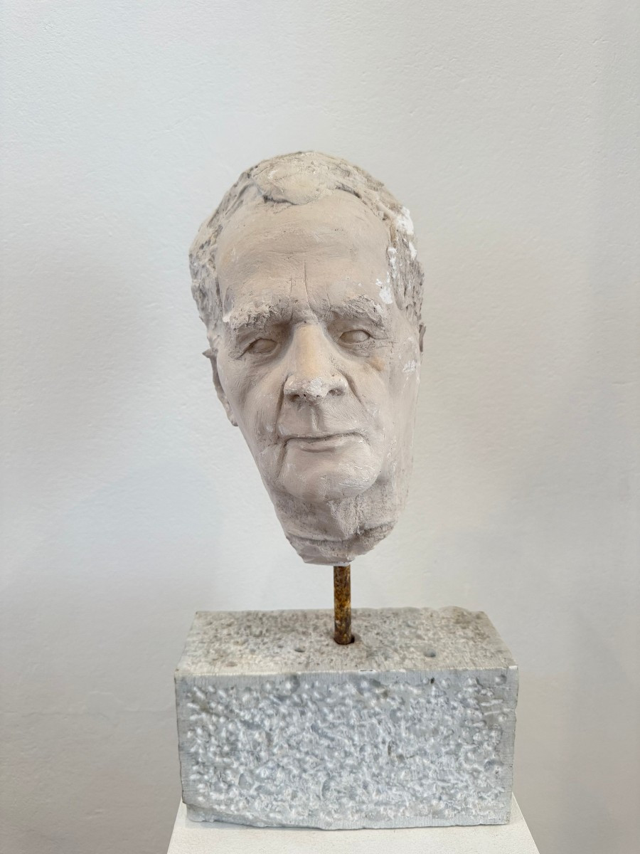 Sculpture en plâtre représentant un visage d'homme - Italie du XXe siècle-photo-6