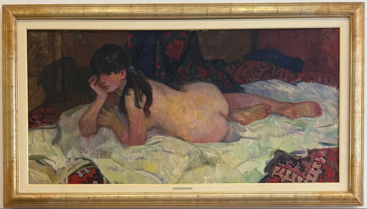  Aleksander Sedov (1928-2012), peinture à l'huile sur toile représentant une femme nue-photo-2