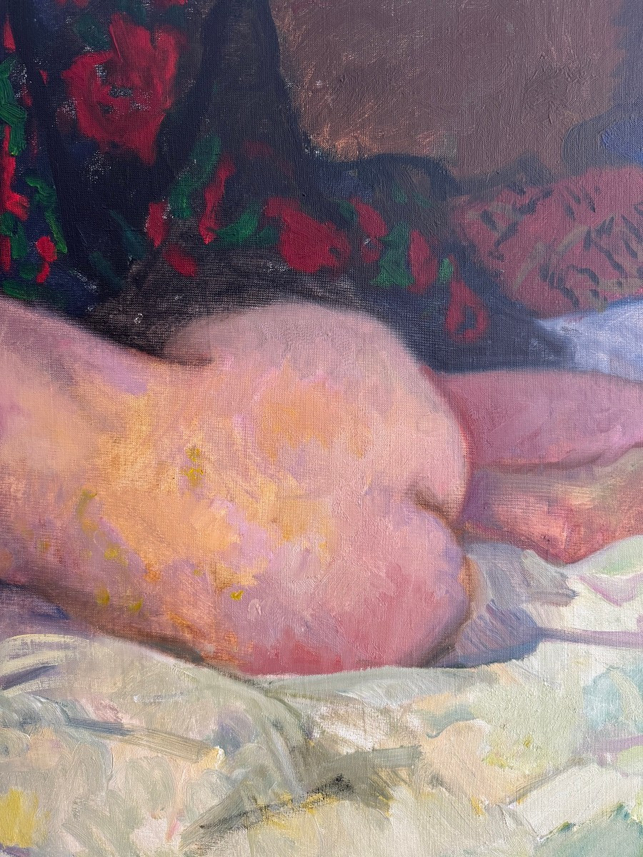  Aleksander Sedov (1928-2012), peinture à l'huile sur toile représentant une femme nue-photo-1