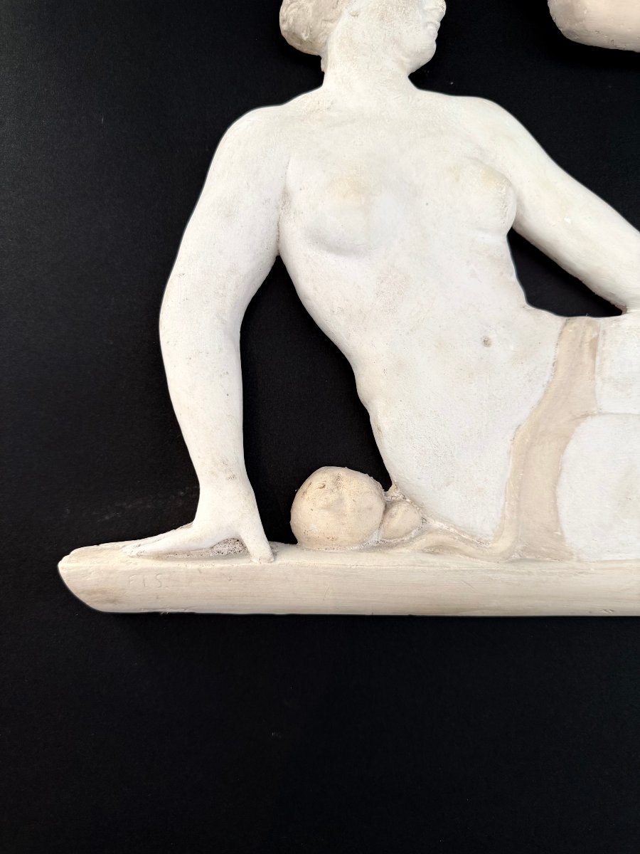 Paire de sculptures en stuc représentant des figures féminines - Début du XXe siècle. Italie-photo-1