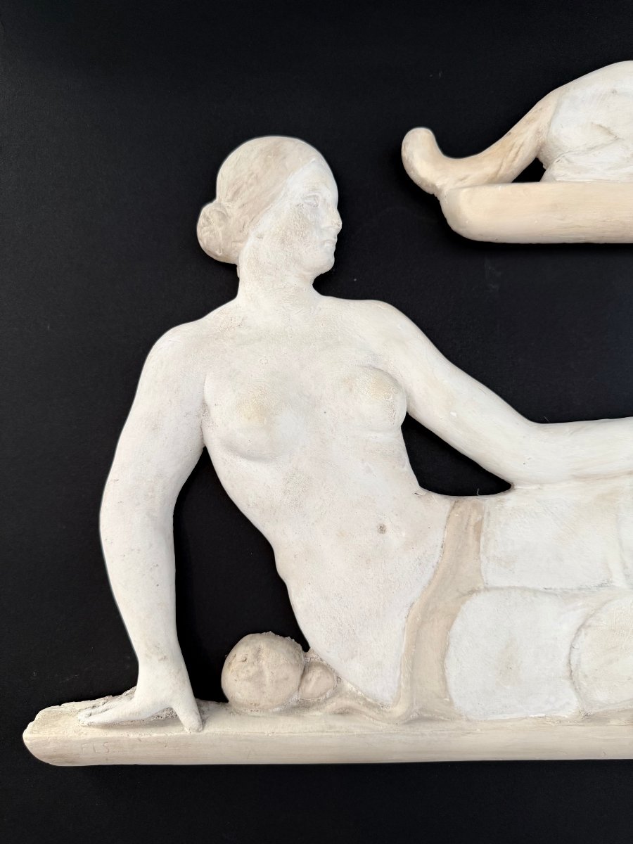 Paire de sculptures en stuc représentant des figures féminines - Début du XXe siècle. Italie-photo-2