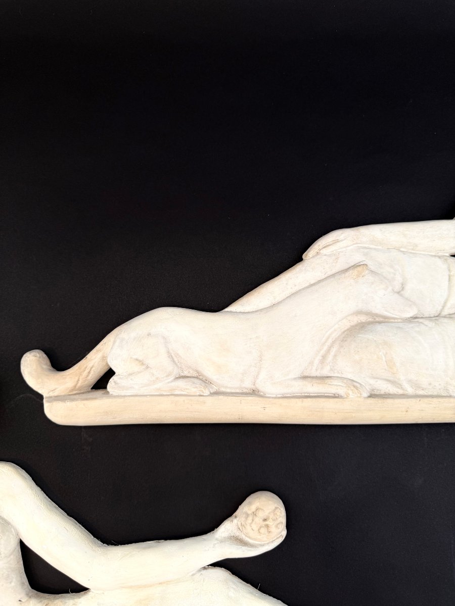 Paire de sculptures en stuc représentant des figures féminines - Début du XXe siècle. Italie-photo-5