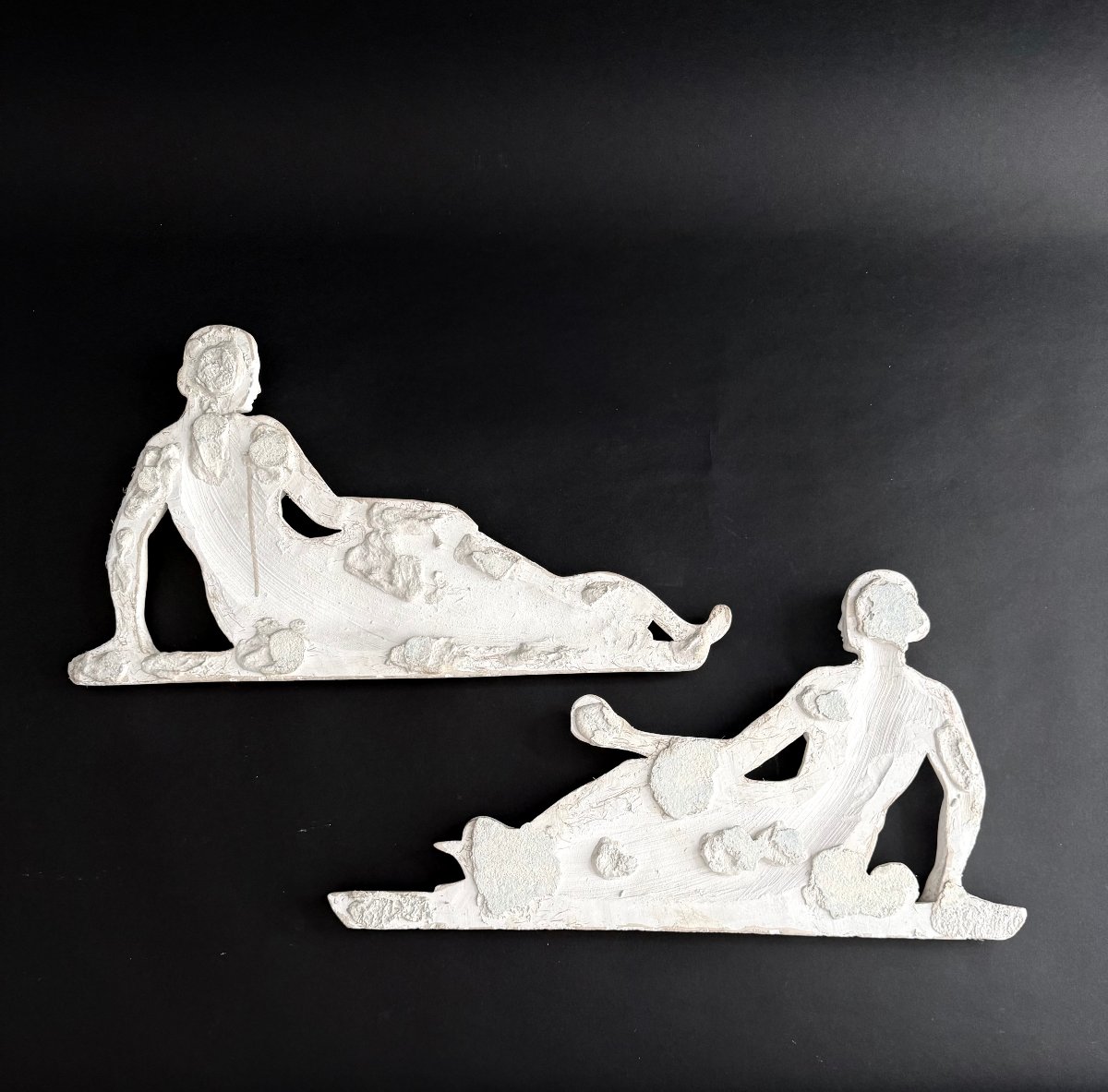 Paire de sculptures en stuc représentant des figures féminines - Début du XXe siècle. Italie-photo-8