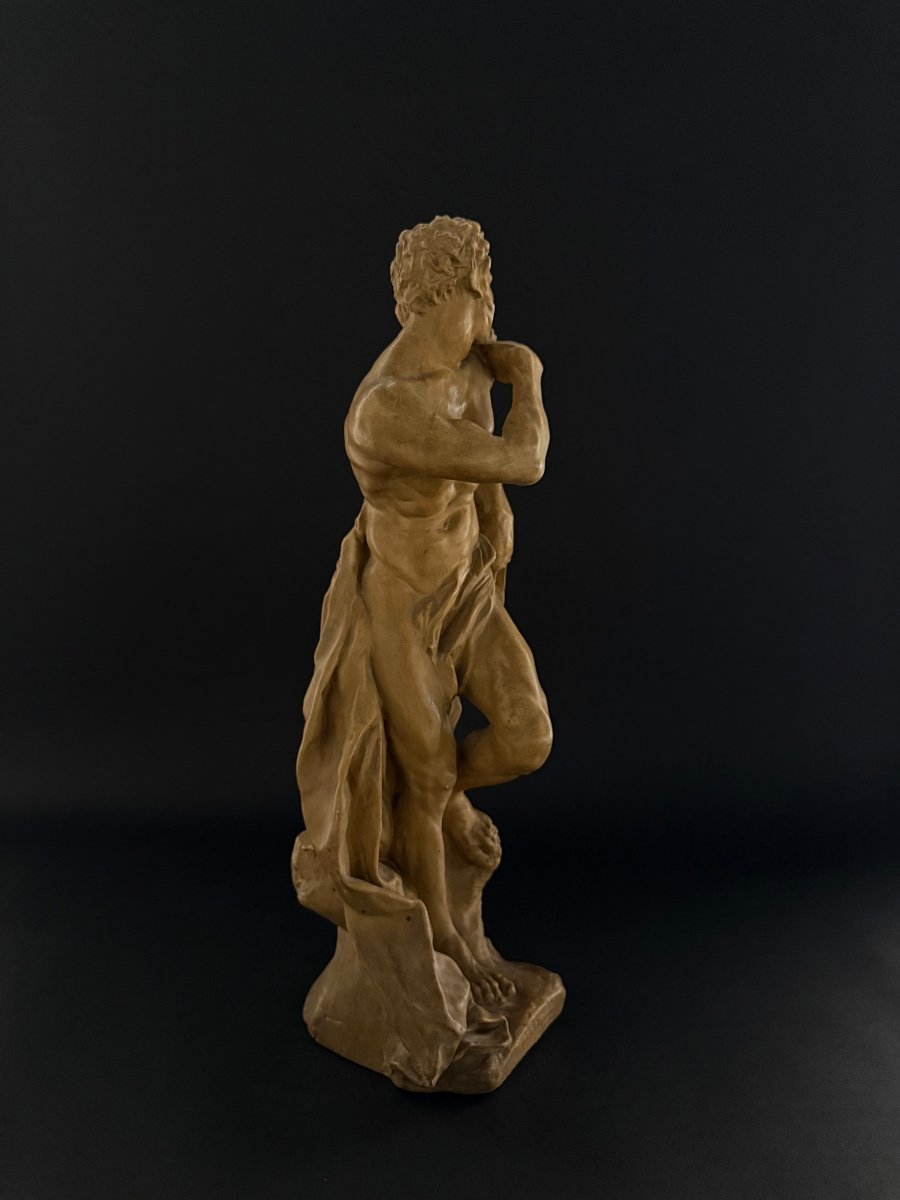 Stucco Sculpture Depicting A Faun - 20th Century-photo-3