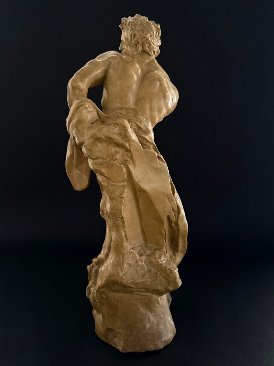 Stucco Sculpture Depicting A Faun - 20th Century-photo-4