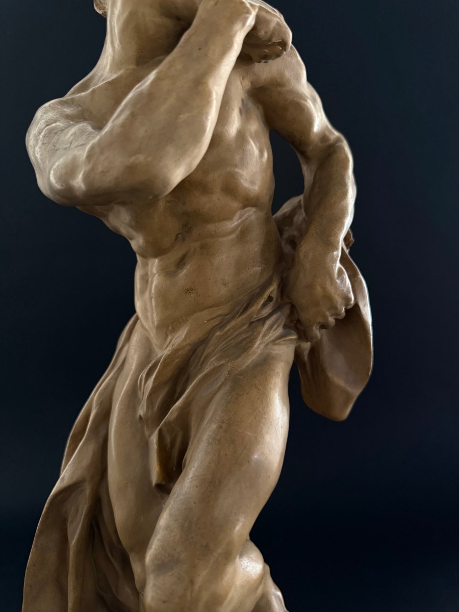 Stucco Sculpture Depicting A Faun - 20th Century-photo-5