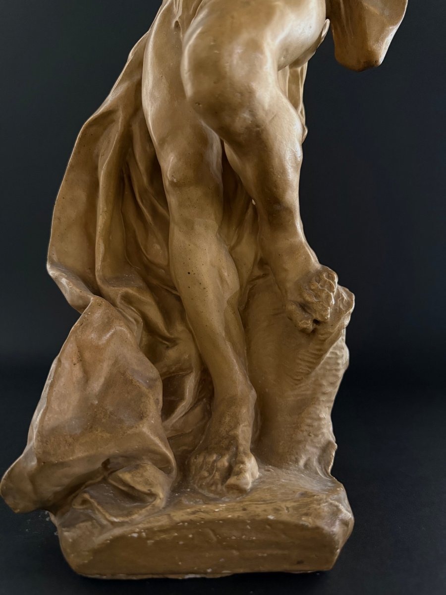 Stucco Sculpture Depicting A Faun - 20th Century-photo-7