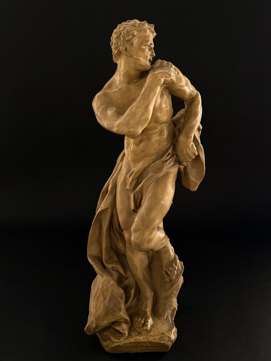 Stucco Sculpture Depicting A Faun - 20th Century