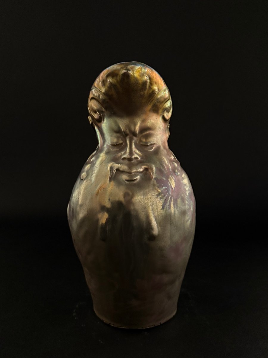  Delphin Massier - Ceramic Jug With Metallic Luster Glaze - Late 19th Century-photo-1