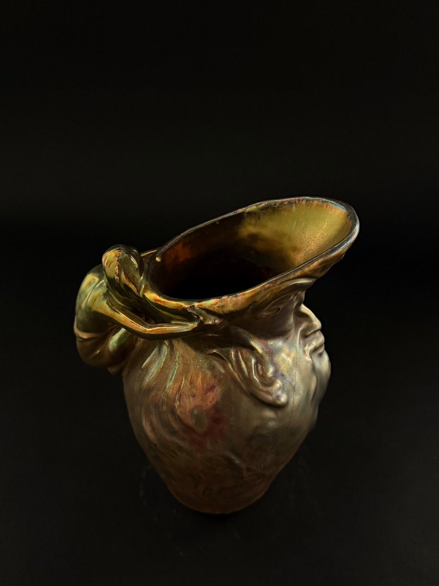  Delphin Massier - Ceramic Jug With Metallic Luster Glaze - Late 19th Century-photo-5