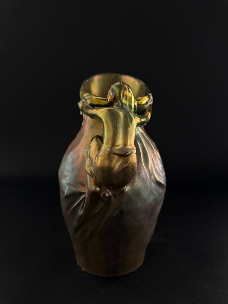  Delphin Massier - Ceramic Jug With Metallic Luster Glaze - Late 19th Century-photo-6
