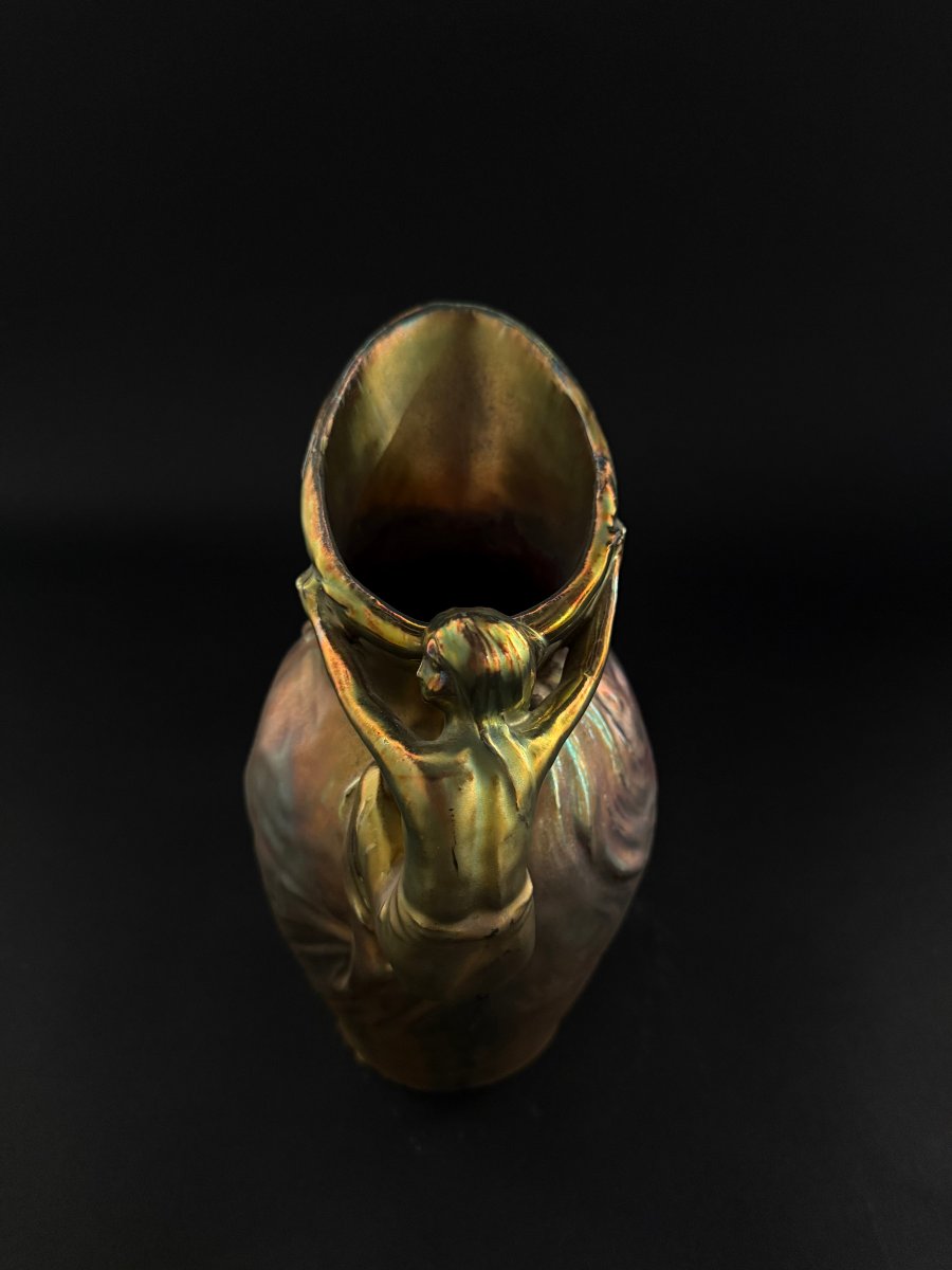  Delphin Massier - Ceramic Jug With Metallic Luster Glaze - Late 19th Century-photo-7