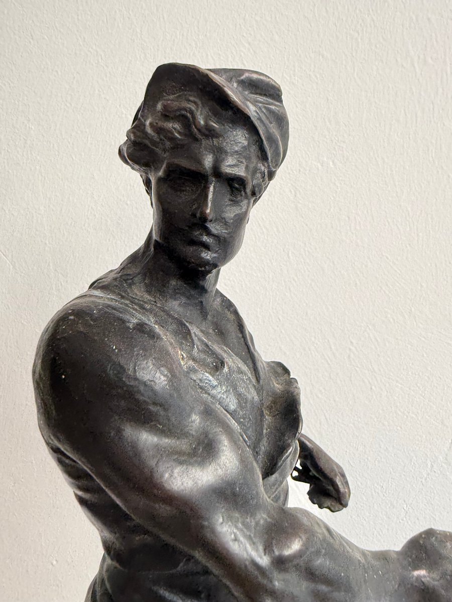 Bronze Sculpture Depicting A Blacksmith - 19th Century. France-photo-4