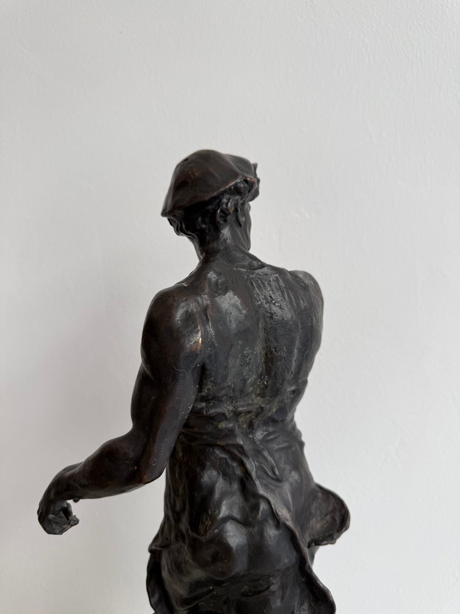 Bronze Sculpture Depicting A Blacksmith - 19th Century. France-photo-5