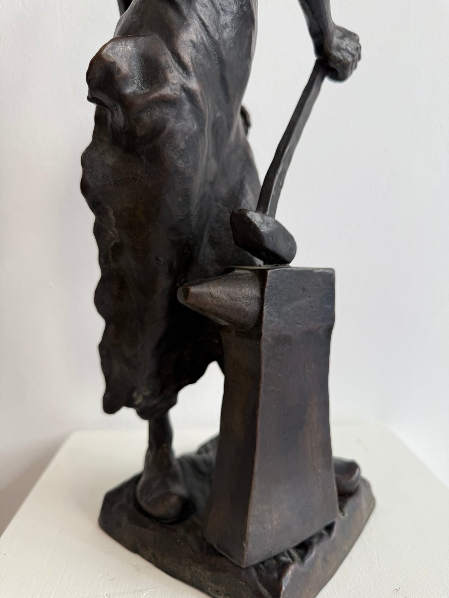 Bronze Sculpture Depicting A Blacksmith - 19th Century. France-photo-7