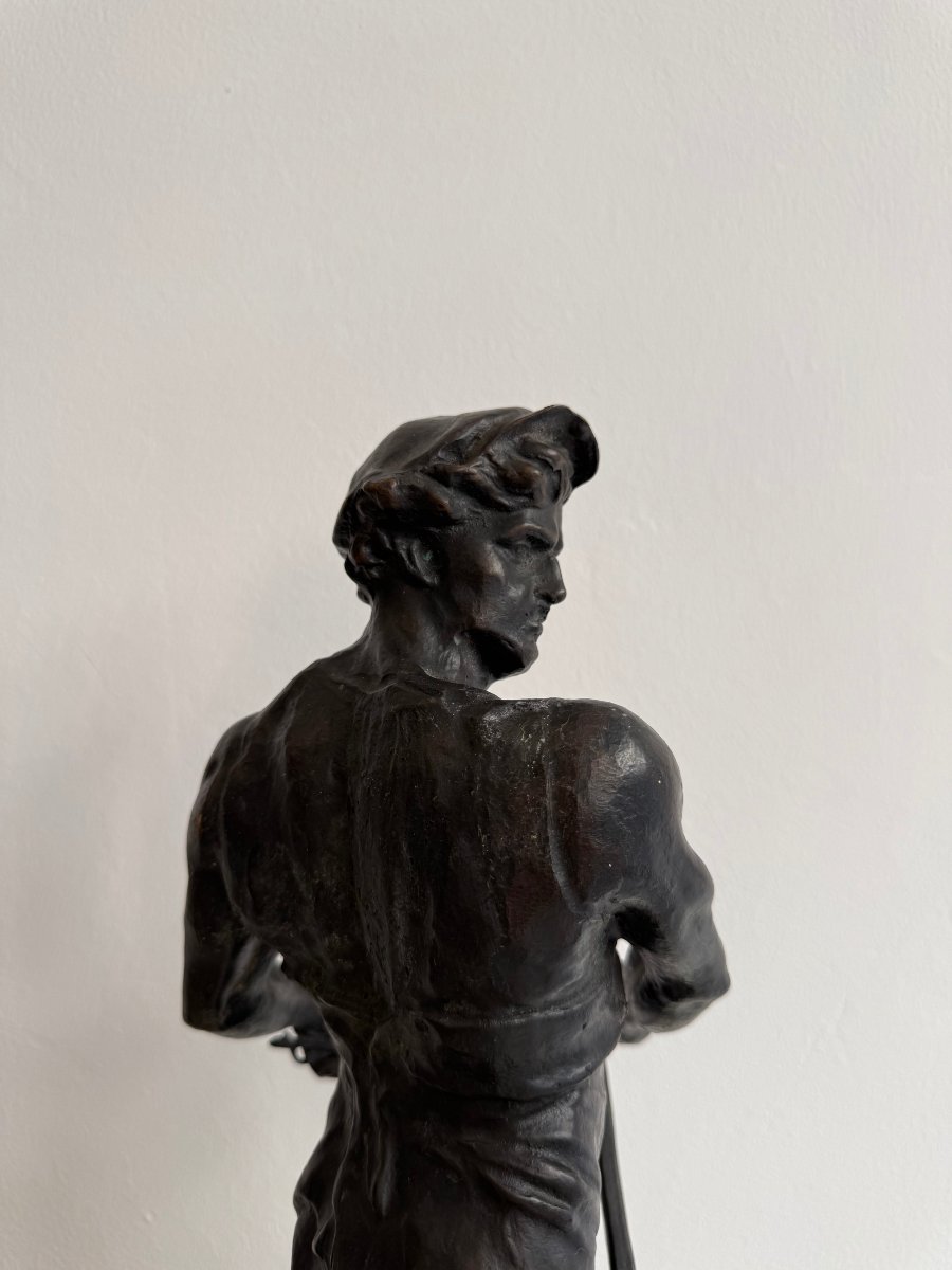 Bronze Sculpture Depicting A Blacksmith - 19th Century. France-photo-1